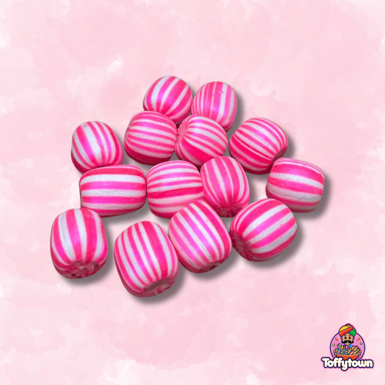 Pink Stripped Candy Balls | Pack of 20 | Toffytown