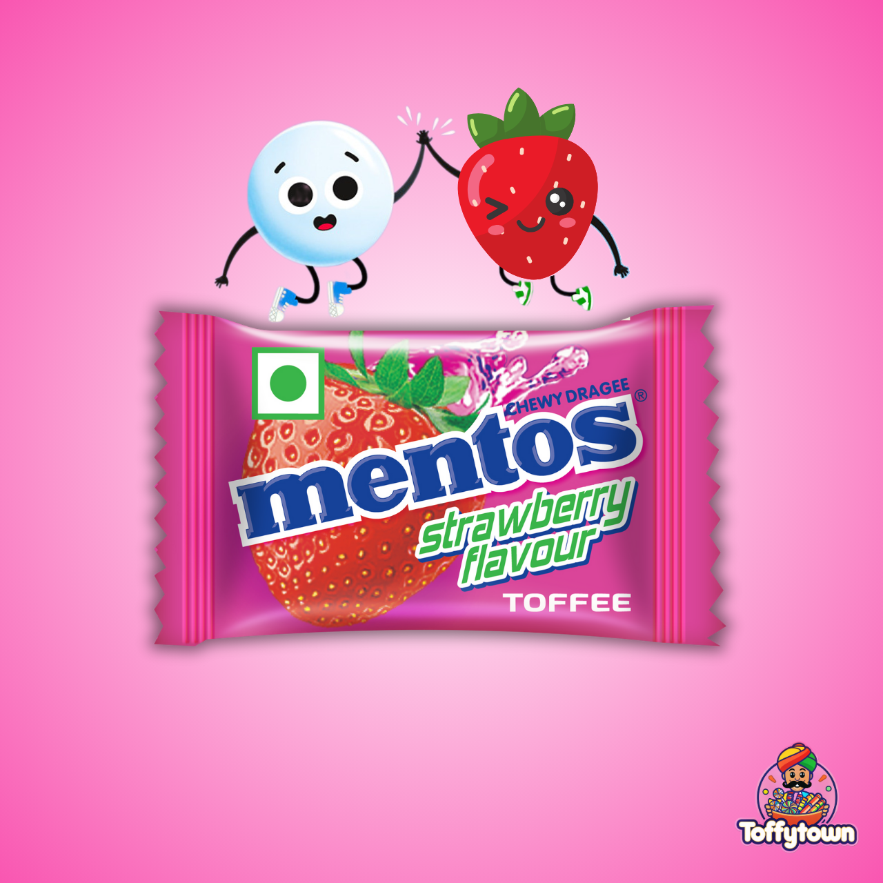 Mentos Strawberry | Pack of 20 | Toffytown