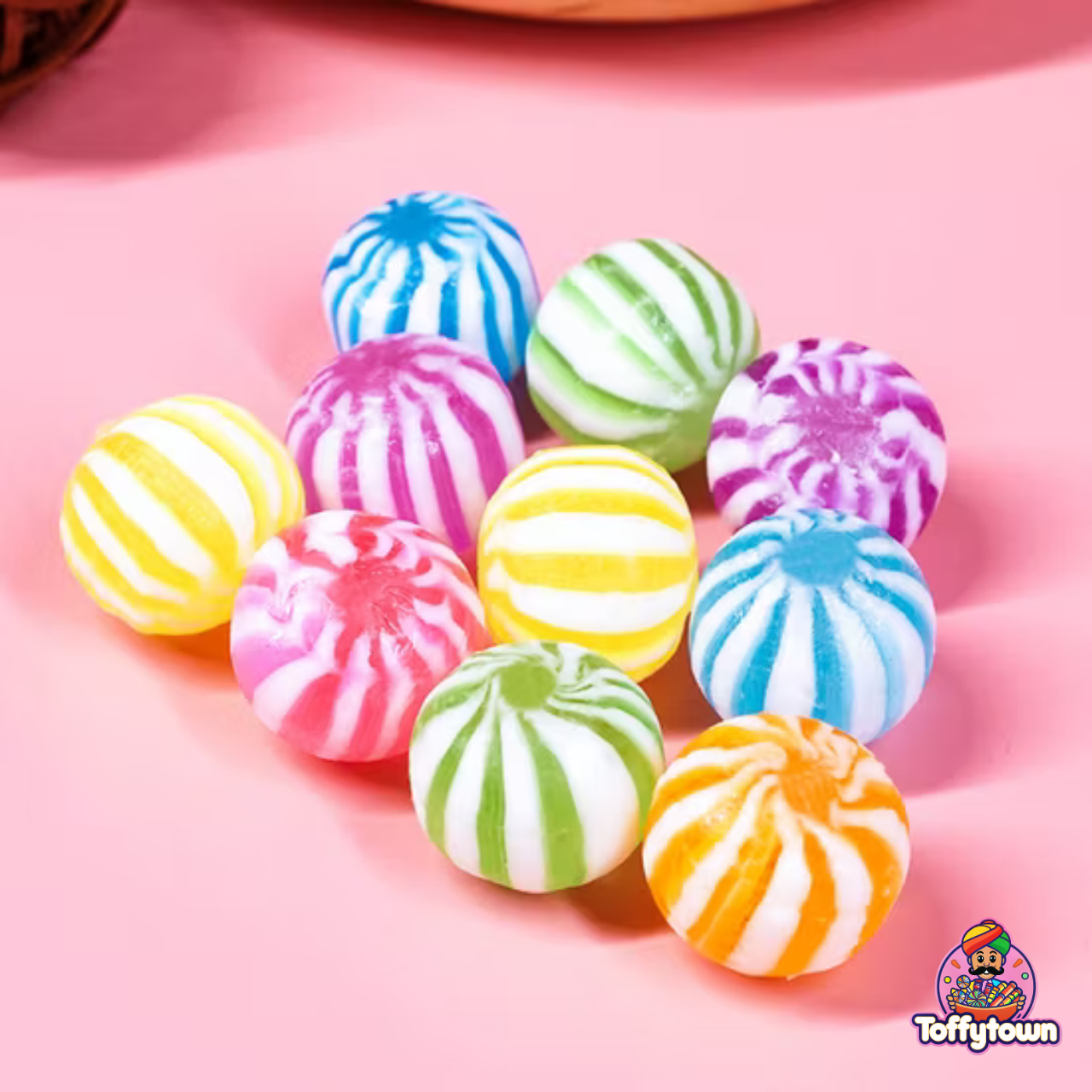 Colorful Stripped Candy Balls | Pack of 20 | Toffytown