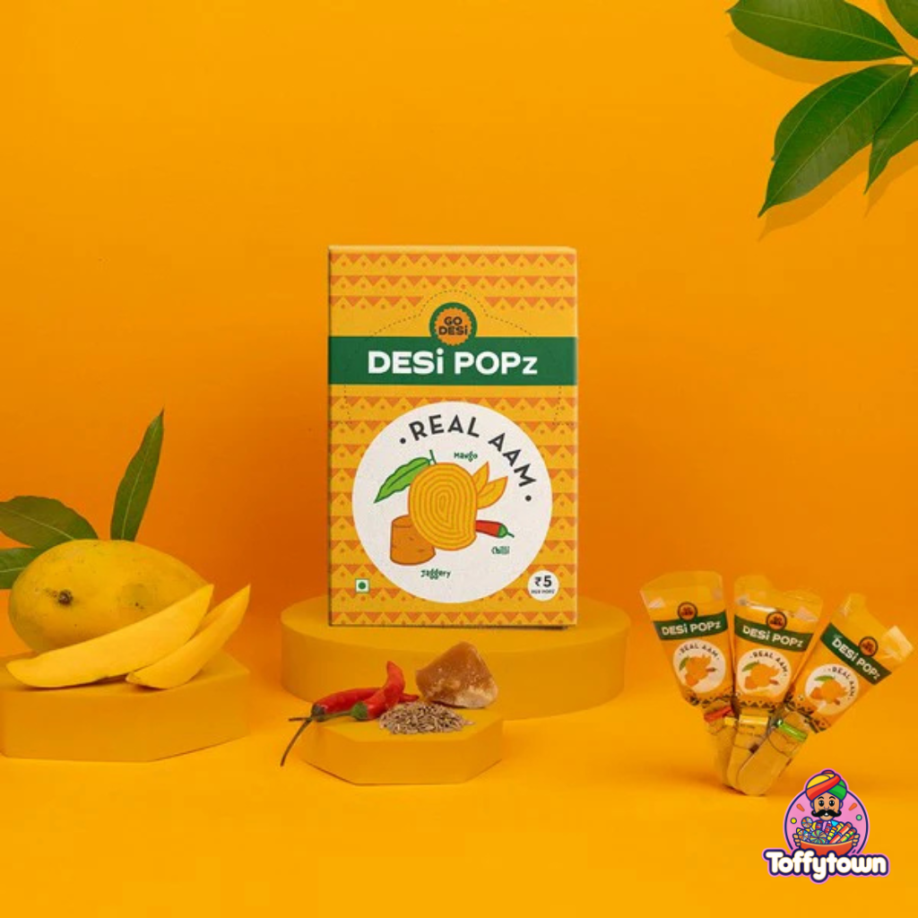 Real Aam + Spicy Lolipop | Pack of 5 | GoDesi Popz | Toffytown